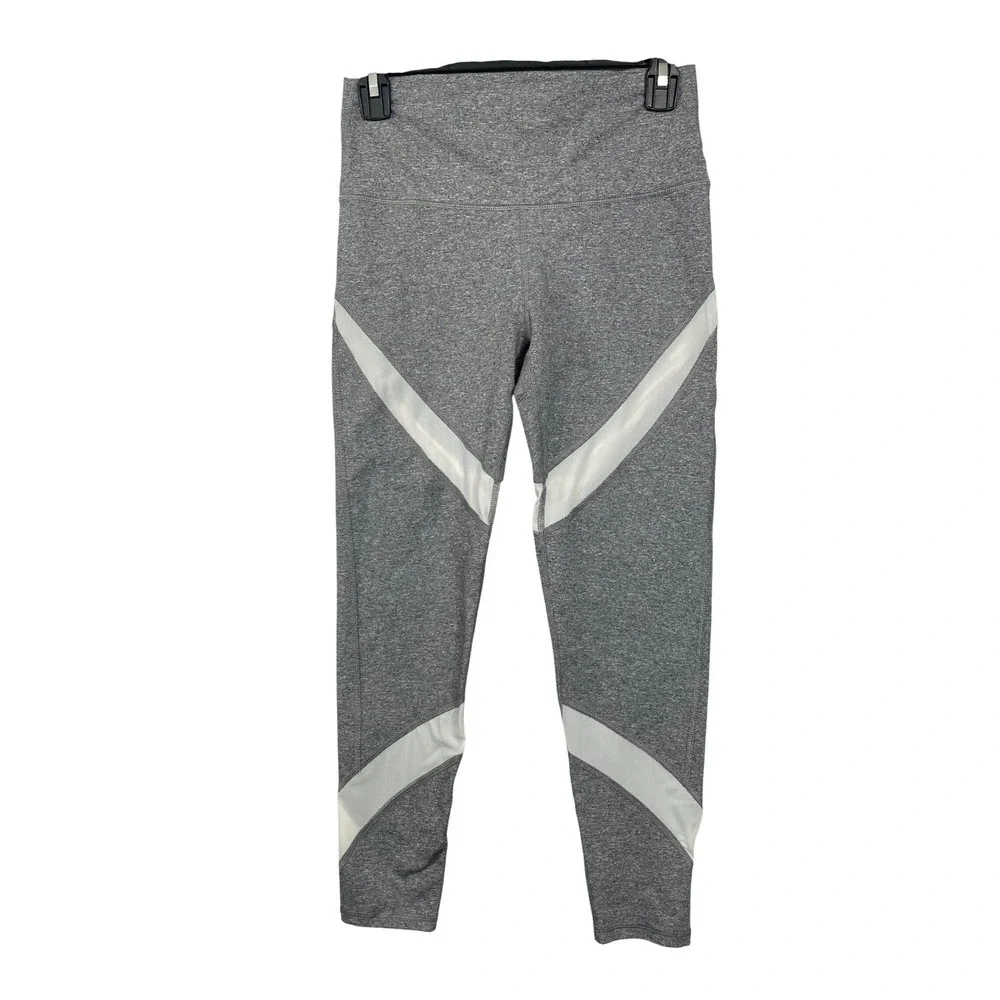 Aerie Chill Play Move Leggings Womens Medium Gray Mesh High Waist Activewear